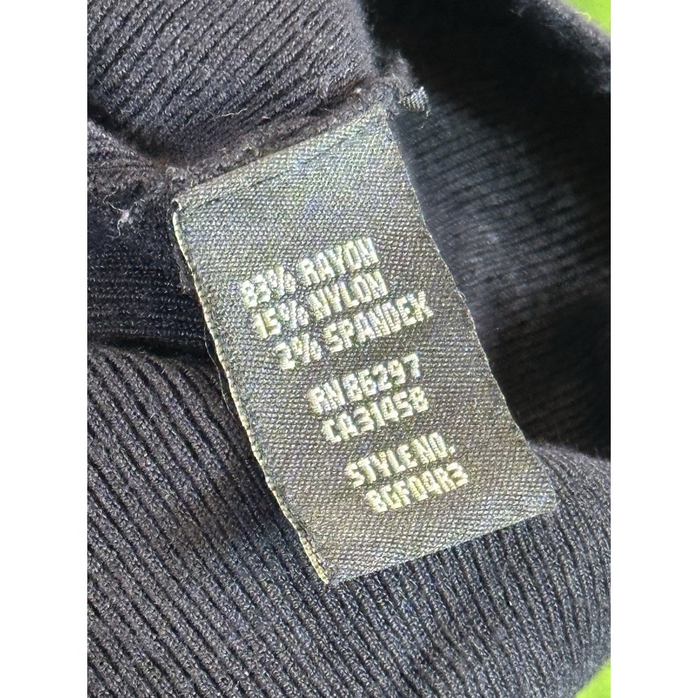 Vintage BCBG Maxazria Sweater‎ Women Large Black Long Sleeve Faux Fur Trim Y2K - Picture 13 of 15